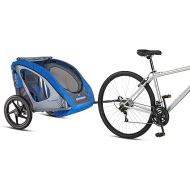 Schwinn Shuttle Foldable Bike Trailer, 2 Passengers (Blue/Black)