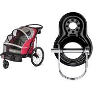 Schwinn Kids Bike Trailer and Stroller, Seats 2 Riders, Carrier Canopy for Sun Protection and Weather Blocking, Foldable and Compact for Easy Storage, Flag Included