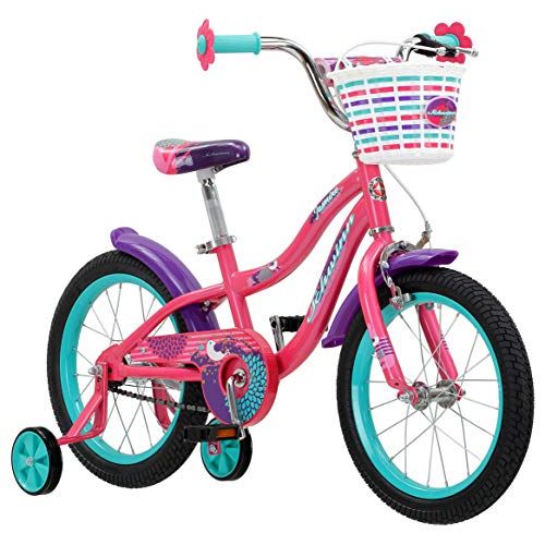  Schwinn Jasmine Girls Bike with Training Wheels, 16 Inch Wheels, Multiple Colors