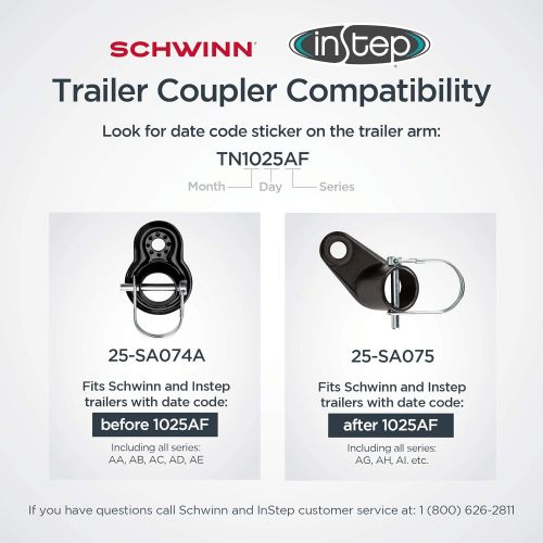  Coupler Hitch Attachments for Instep and Schwinn Bike Trailers, Flat and Angled Couplers for a Wide Range of Bicycle Carriers, Trailer Sizes, Models, and Styles