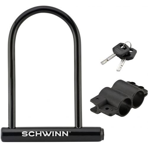 Schwinn Anti Theft Bike Lock, Security Level 4, U-Lock, Keys, Black