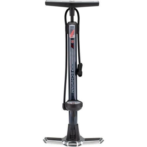  Schwinn Air Center Floor Bike Pump, Guage Fits Schrader and Presta Valve Types, Multiple Colors