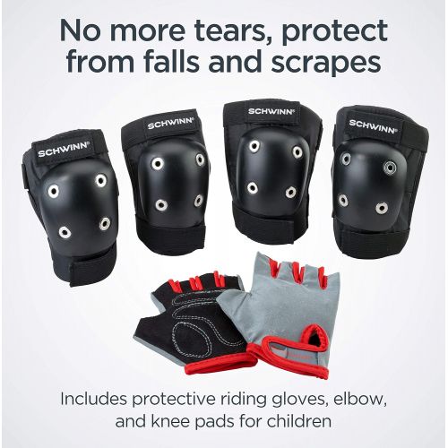  Schwinn Kids Protective Bike Gloves, Knee and Elbow Pads