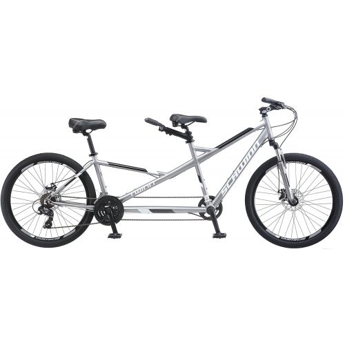  Schwinn Twinn Adult Tandem Bicycle, Low Step-Through, 26-Inch Wheels, Medium Frame, Grey