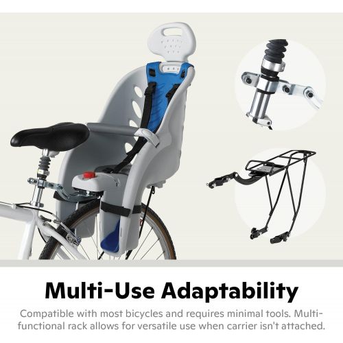  Schwinn Deluxe Bicycle Mounted Child Carrier/Bike Seat For Children, Toddlers, and Kids