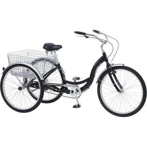  [아마존베스트]Schwinn Meridian Adult Trike, Three Wheel Cruiser Bike, Multiple Speeds, 26-Inch Wheels, Cargo Basket, Multiple Colors