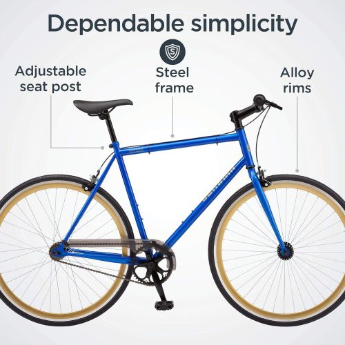  Schwinn Kedzie Single-Speed Fixie Road Bike, Lightweight Frame for City Riding