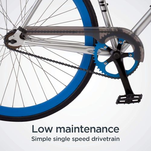  Schwinn Stites Fixie Adult Commuter Road Bike, Single-Speed, Steel Stand-Over Frame, 700c Wheels, Flip-Flop Hub, Multiple Colors