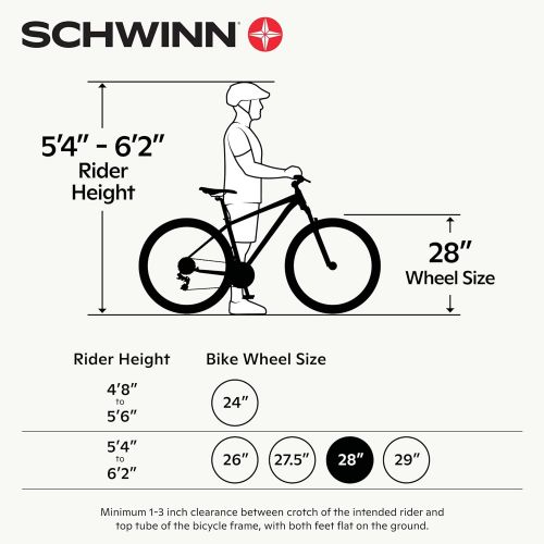  Schwinn GTX Comfort Adult Hybrid Bike, Dual Sport Bicycle, Lightweight Aluminum Frame, Multiple Colors