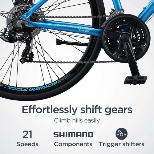  Schwinn Volare Mens and Womens Hybrid Road Bike, 28-Inch Wheels, Lightweight Aluminum Frame, Multiple Colors