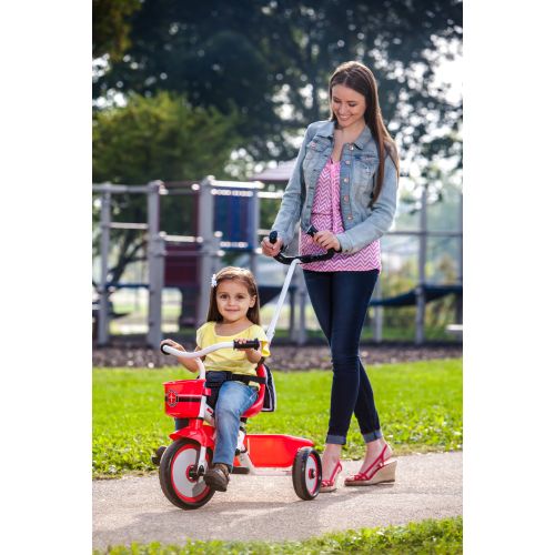  Schwinn Easy-Steer Tricycle with Push/Steer Handle, ages 2 - 4, red toddler bike