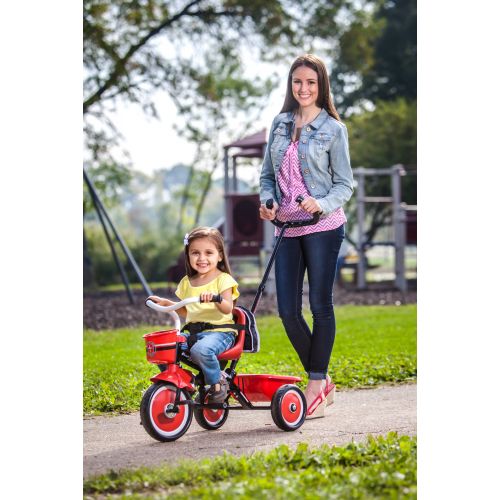  Schwinn Easy-Steer Tricycle with Push/Steer Handle, ages 2 - 4, red & white, toddler bike