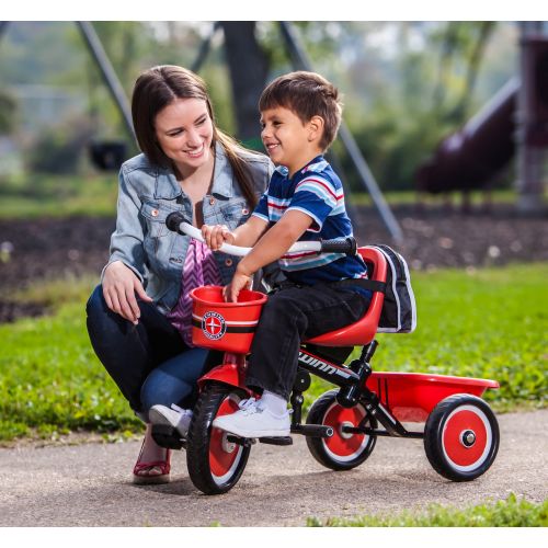  Schwinn Easy-Steer Tricycle with Push/Steer Handle, ages 2 - 4, red & white, toddler bike