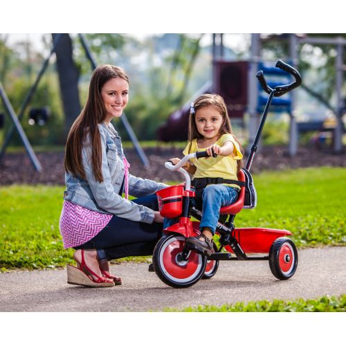  Schwinn Easy-Steer Tricycle with Push/Steer Handle, ages 2 - 4, red & white, toddler bike