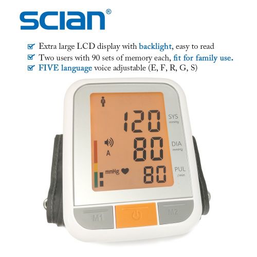  Scian LD-576 Talking Blood Pressure Monitor Kit with Upper Arm XXL Cuff(12.6-16.9 inch / 32-43 cm),FDA...