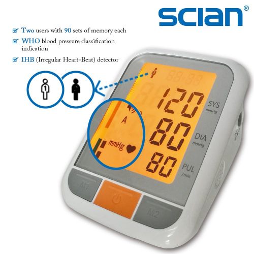  Scian LD-576 Talking Blood Pressure Monitor Kit with Upper Arm XXL Cuff(12.6-16.9 inch / 32-43 cm),FDA...