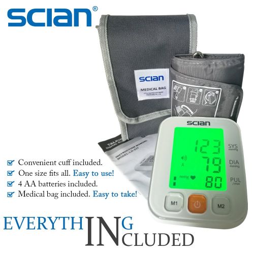  Scian Upper Arm Talking Digital Blood Pressure Monitor LD-537-Digital BP Meter with Large Display, Upper...