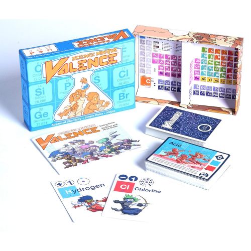  Science Ninjas : Valence Card Game- Advanced Chemistry + Simple Rules + Ninjas! Teach Kids How Molecules Form and Chemicals Interact!