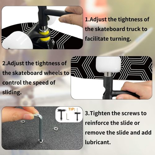  Scientoy Skateboard, Beginner Skateboards, 31 x 8 Complete Pro Skateboard with Repair Kit for Kids/Boys/Girls/Youth/Adults, 9 Layer Canadian Maple Double Kick Skateboard for Outdoo