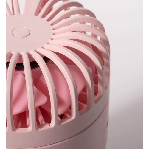  Sciobella Mini Humidifier with fan - USB Mini Humidifier for Bedroom, Office Desk, Travel,and Car - 400 ML 2 Mist Mode 7 LED Light Humidification Atomizer (Pink)