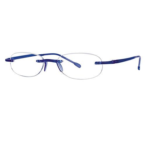  Scojo New York Gels - Lightweight Rimless Fashion Readers - The Original Reading Glasses for Men and Women - Cobalt Blue