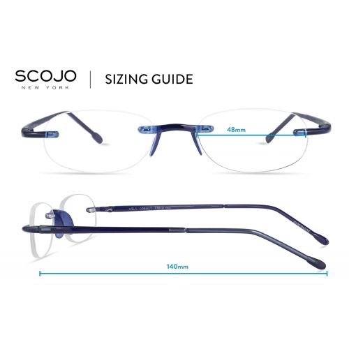  Scojo New York Gels - Lightweight Rimless Fashion Readers - The Original Reading Glasses for Men and Women - Cobalt Blue