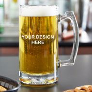 ScollonStudio Custom EngravedEtched Beer Glass 25 oz Beer Mug 16oz Pint Glass you choose your text and font