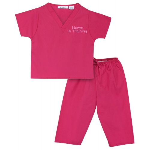  Scoots Kids Scrubs for Girls, Nurse in Training Embroidery