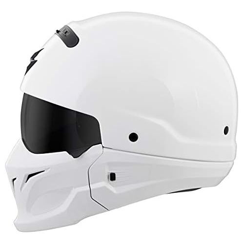  Scorpion Covert Open-Face Solid Helmet Gloss Street Bike Motorcycle Helmet - WhiteMedium