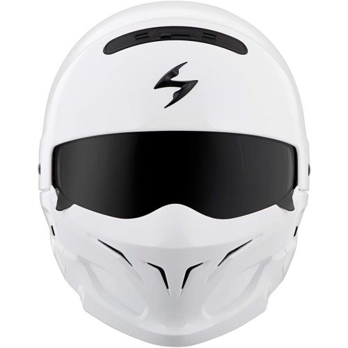  Scorpion Covert Open-Face Solid Helmet Gloss Street Bike Motorcycle Helmet - WhiteMedium