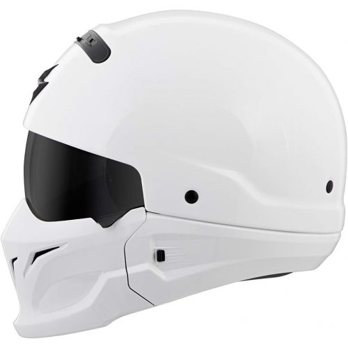 Scorpion Covert Open-Face Solid Helmet Gloss Street Bike Motorcycle Helmet - WhiteMedium