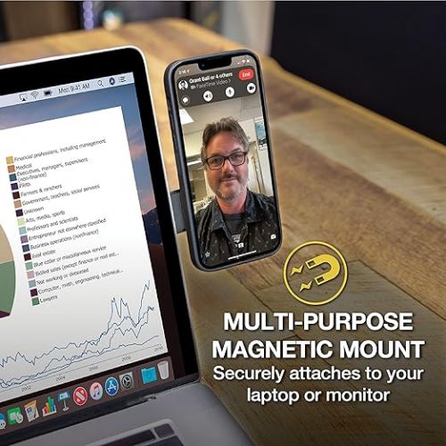  Scosche ME2MPM-SP Adjustable, Portable Laptop/Computer Monitor Stand - Magnetic Mount Phone Holder & Monitor Mount for Travel & Desk Use