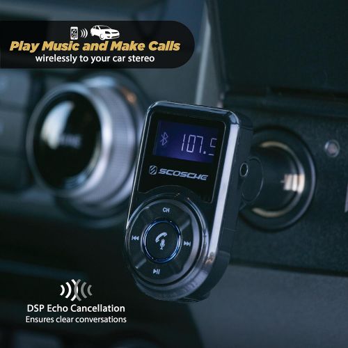  SCOSCHE BTFM3SR-SP BTFREQ Universal Bluetooth Hands-free Car Kit with FM Transmitter and 10-Watt USB Car Charger, Silver