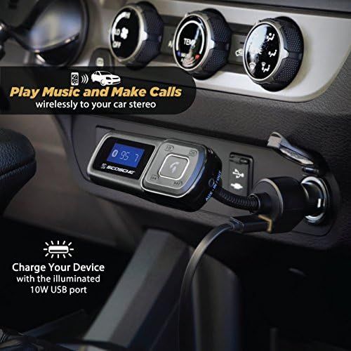  [아마존베스트]Scosche SCOSCHE BTFM BTFREQ Universal Bluetooth Hands-Free Car Kit with Digital FM Transmitter and 10-Watt USB Car Charger - Black