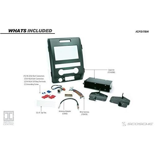  [아마존베스트]Scosche Install Centric ICFD7BN Ford 2009-12 F-150 XL (Base) Pickup Complete Installation Solution for Car Stereos