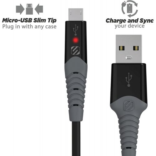  SCOSCHE StrikeLine LED 6 Rugged Charge & Sync Cable for Micro USB Devices - Black