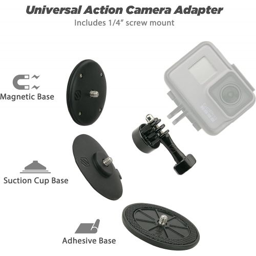  SCOSCHE AMK1-BPO Closeup PROKIT Universal Action Camera Mount Kit with Three Mounting Bases Included Magnetic, Adhesive and Suction for Indoor/Outdoor Use in Frustration Free Packa
