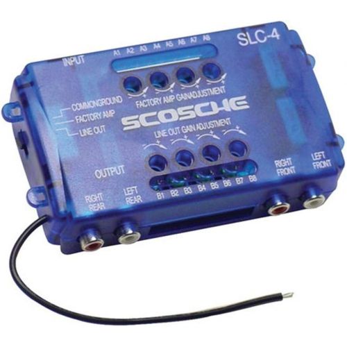  SCOSCHE SLC4 Car Stereo Speaker 4-Channel Audio Lineout Converter/OEM Amplifier Adapter with Adjustable Level Controls