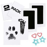 [아마존베스트]Scotamalone 2 Packs Baby Handprint and Footprint Ink Pads - Large Size - Pet Paw Print Ink Kits -...