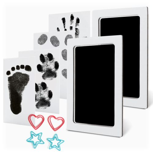  Scotamalone Baby Inkless Footprint Kit Handprint Pet Paw Print Kit Ink Pads 2 Packs Non-Toxic Safe and Clean-Touch for Family Keepsake Baby Shower Gift and Registry