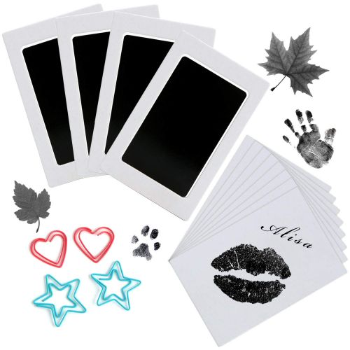  Scotamalone Baby Inkless Handprint Footprint Ink Pads Small Pet Paw Print Ink Kits Non-Toxic Safe and Clean-Touch for Family Keepsake Baby Shower Gift and Registry 4 Packs Medium S