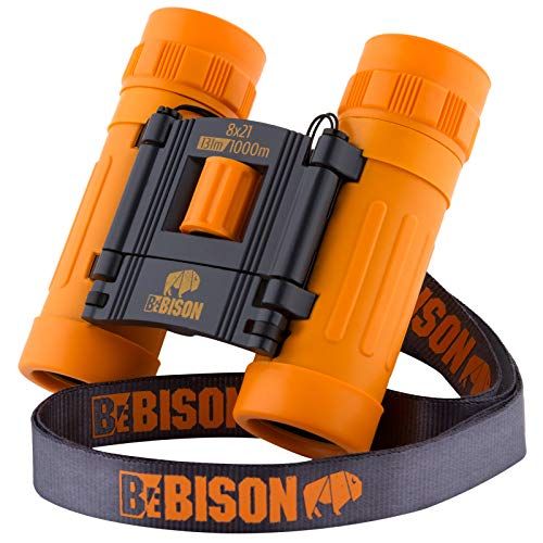  [아마존베스트]BeBison Binoculars for Kids and Adults - 8x21 High Resolution Real Optics - Compact Folding Shockproof Kids Binoculars for Bird Watching - Spy Games - Outdoor Play for Boys and Gir