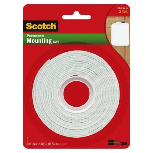  [아마존베스트]Scotch Brand Scotch Permanent Mounting Tape, 1 Inch x 125 Inches