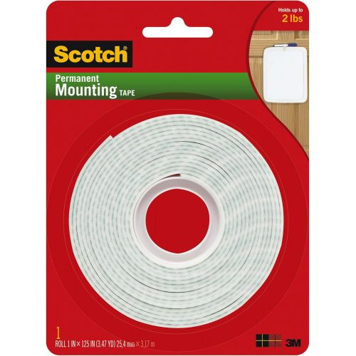  [아마존베스트]Scotch Brand Scotch Permanent Mounting Tape, 1 Inch x 125 Inches