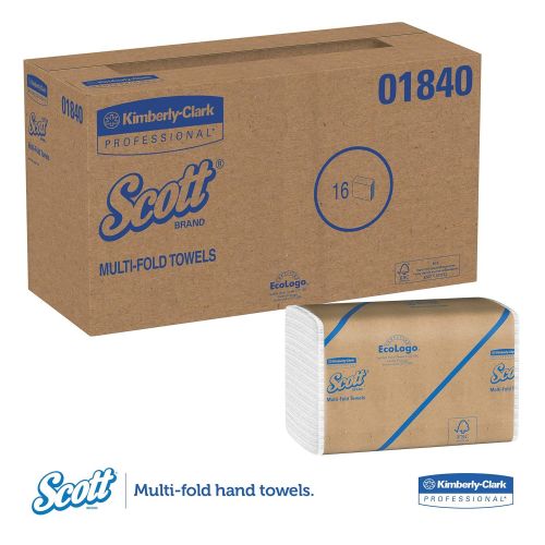  [아마존 핫딜]  [아마존핫딜]Scott Essential Multifold Paper Towels (01840) with Fast-Drying Absorbency Pockets, White, 16 Clips / Case, 250 Sheets / Clip, 4,000 Towels / Case