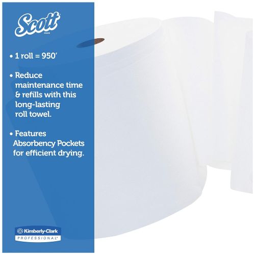  Scott 02000 Hard Roll Towels, 1.75 Core, 8 x 950ft, 1 34 Core, White