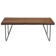 Scott Living Montgomery Coffee Table with Hairpin Legs Natural Honey and Gunmetal
