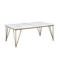 Scott Living 721458 Becca Rectangular Coffee Table White/Gold