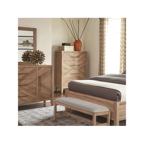  Scott Living Auburn White Washed Natural Finish Bench