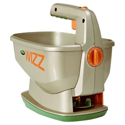  [아마존 핫딜]  [아마존핫딜]Scotts Wizz Hand-Held Spreader with EdgeGuard Technology - Apply Grass Seed, Fertilizer or Ice Melt - Battery Powered - Designed for Use Year Round - Holds up to 2,500 sq. ft of Sc